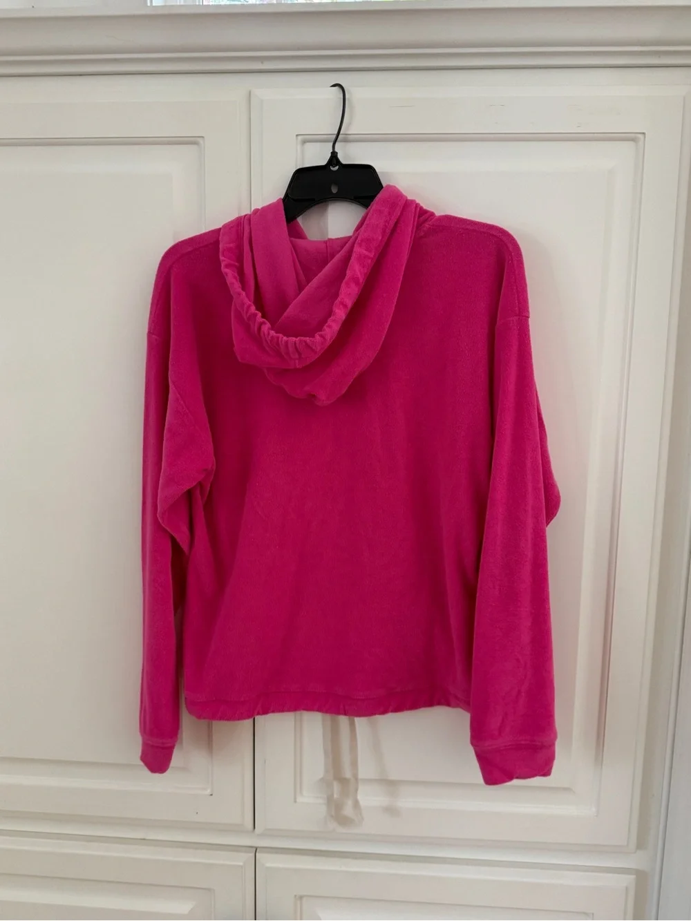 J.Crew Weekend Pink Towel Terry Pullover Hoodie, Size Large